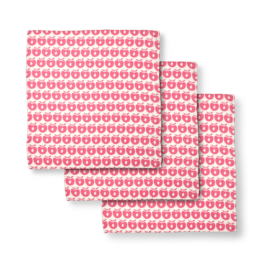 3 pak stofbleer med æbler