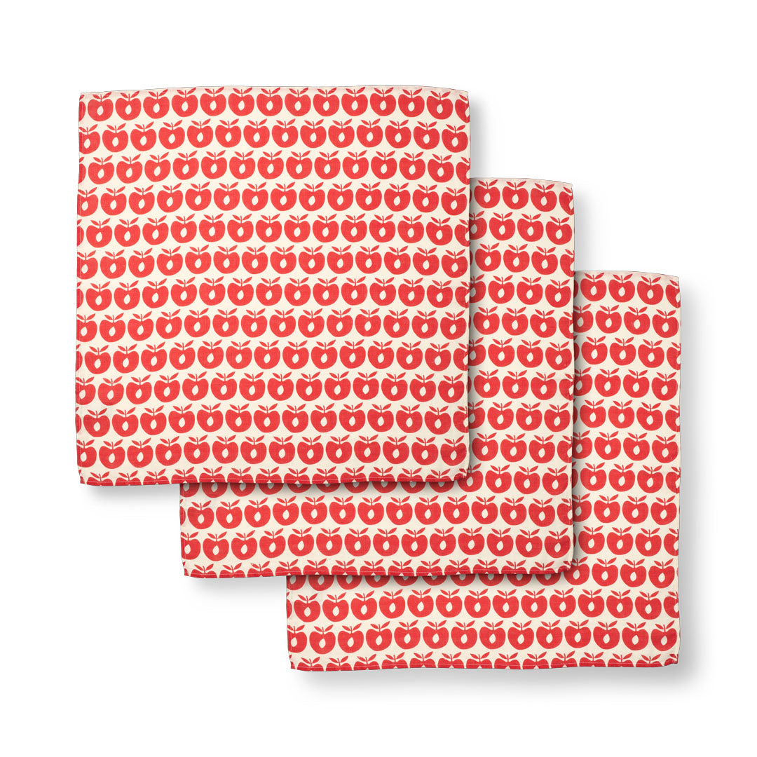 3 pak stofbleer med æbler