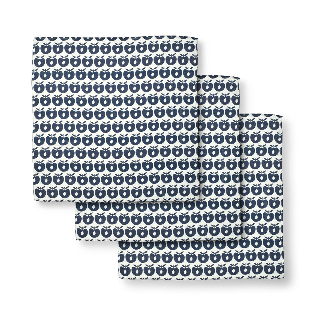 3 pak stofbleer med æbler