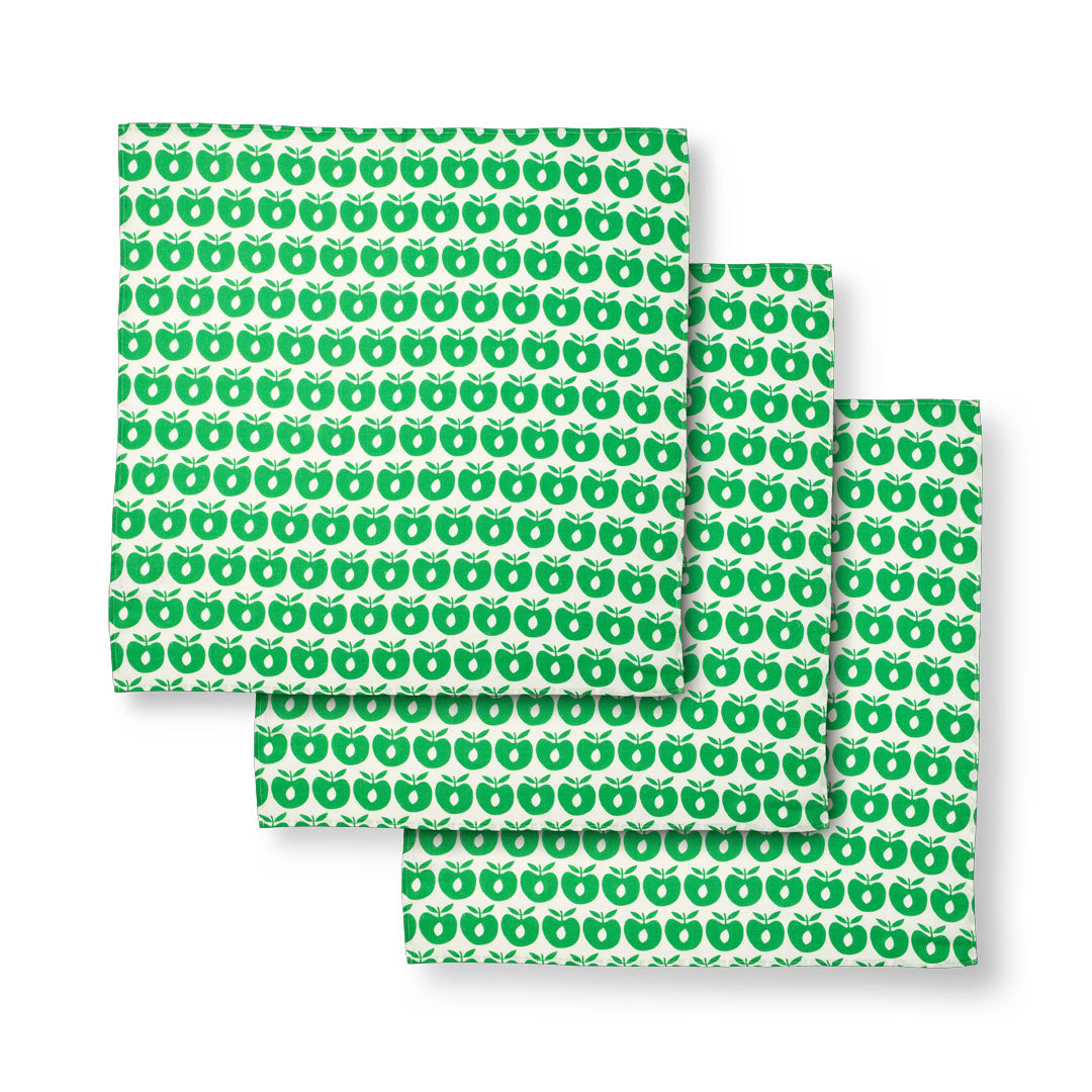 3 pak stofbleer med æbler