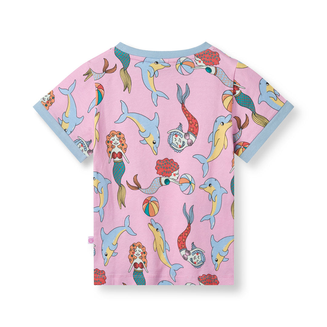 T-shirt med havfruer og delfiner