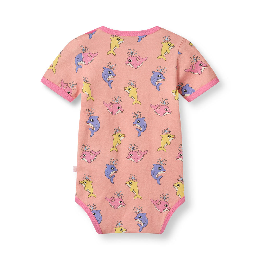 Kortærmet body med babydelfiner