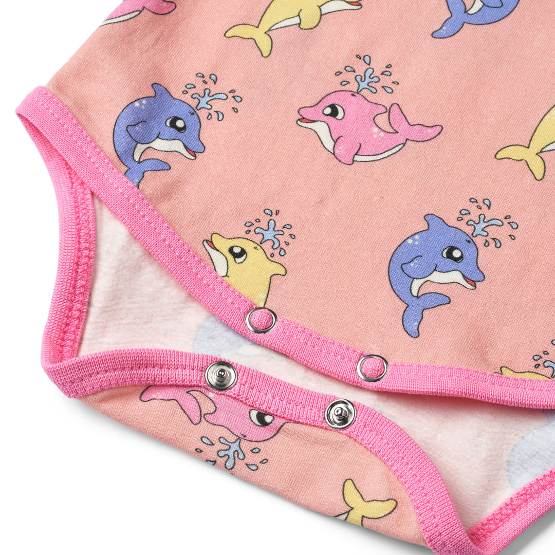 Kortærmet body med babydelfiner