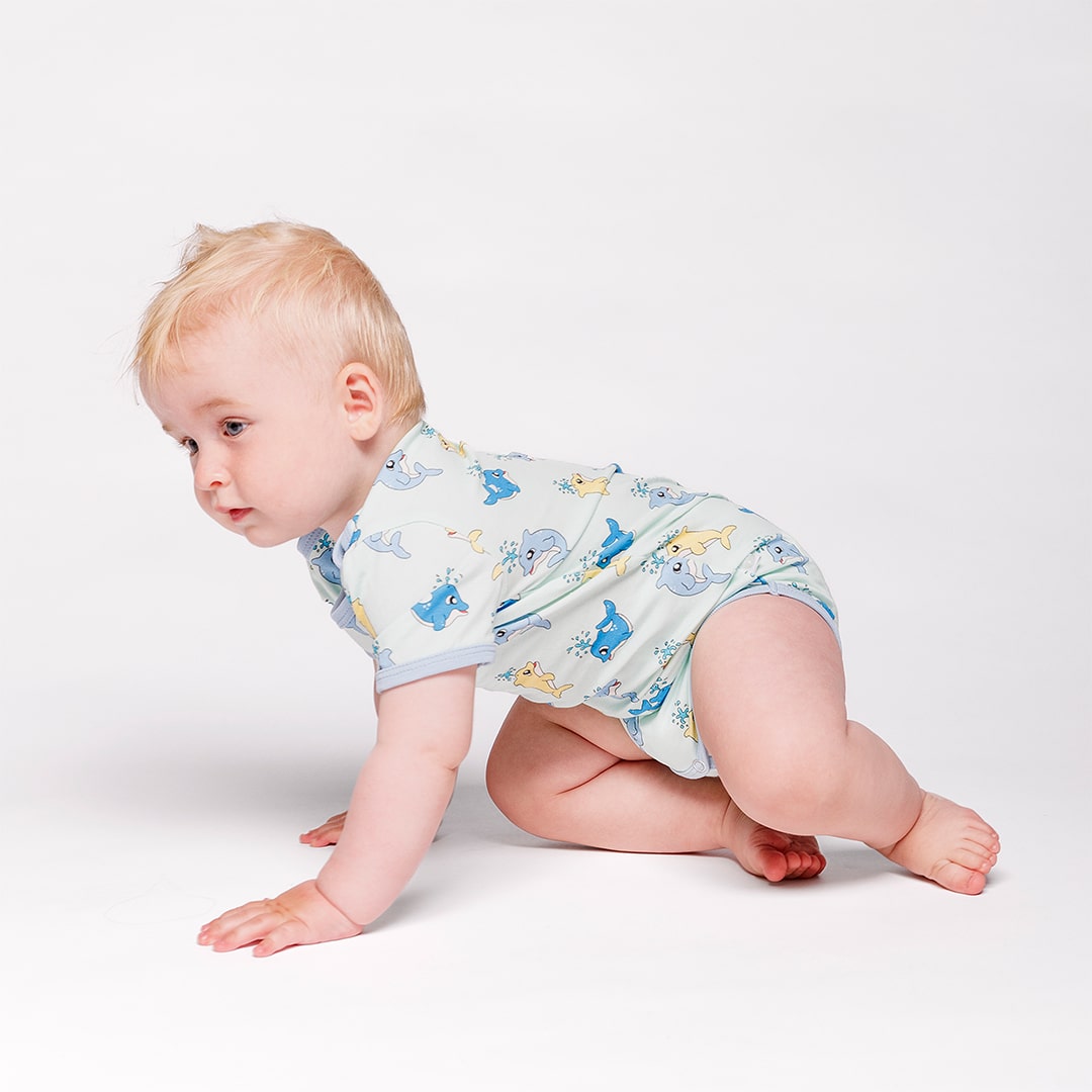 Kortærmet body med babydelfiner