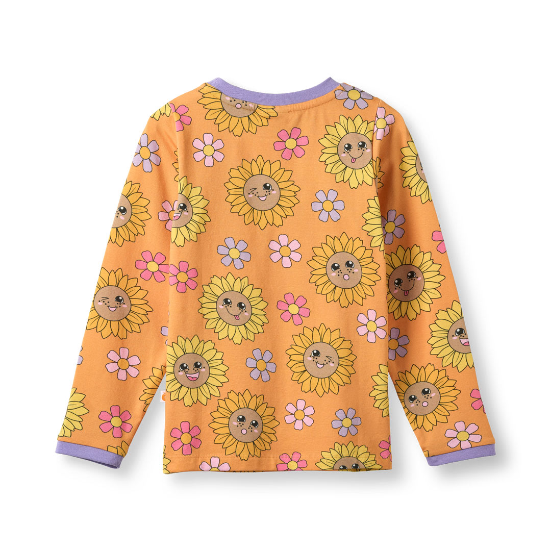 Elstar langærmet bluse med solsikker