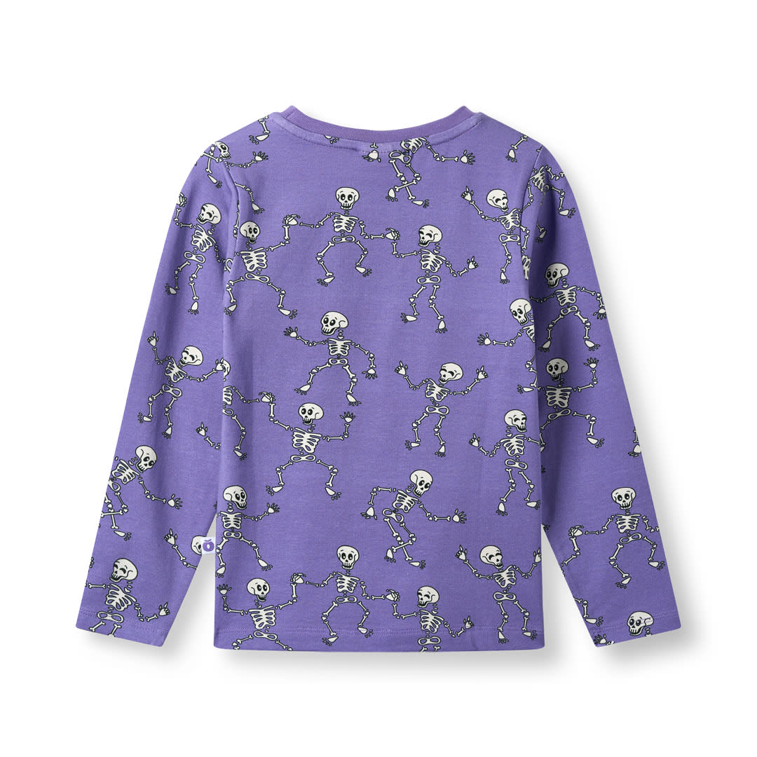 Gala langærmet bluse med skeletter