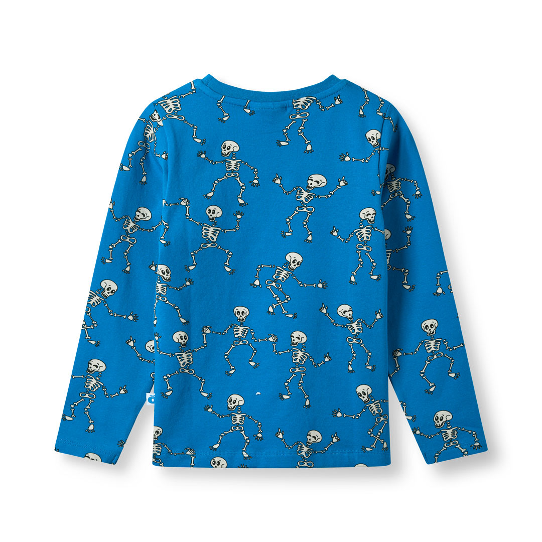 Gala langærmet bluse med skeletter