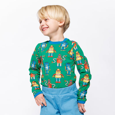 Umalin langærmet bluse med robotter