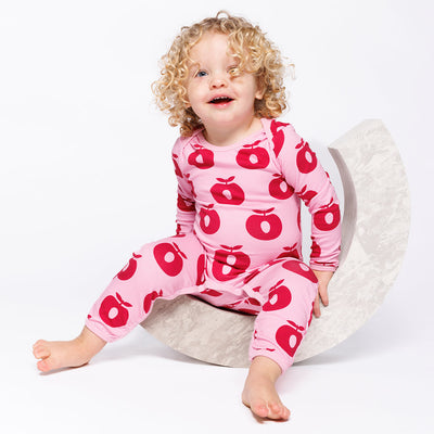 Ulm langærmet heldragt med æbler