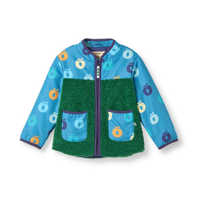 Billede af grøn og blå jakke forfra