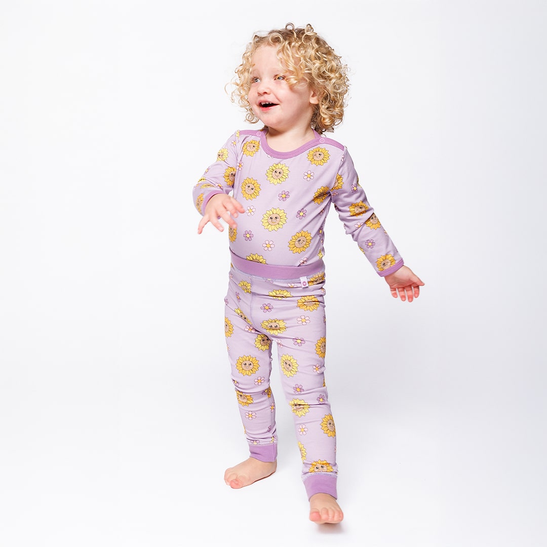 Elstar leggings til baby med solsikker