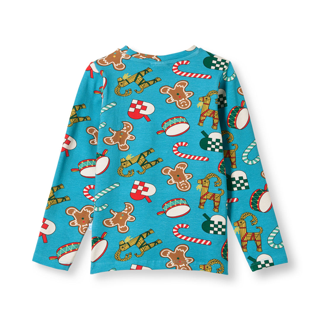 Gala langærmet bluse med julepynt