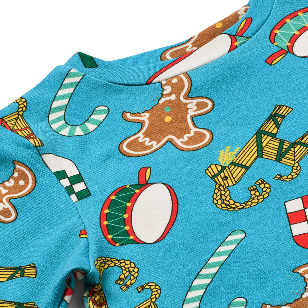 Gala langærmet bluse med julepynt