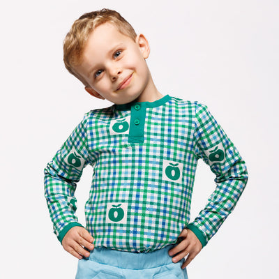 Wagener langærmet bluse med æbler