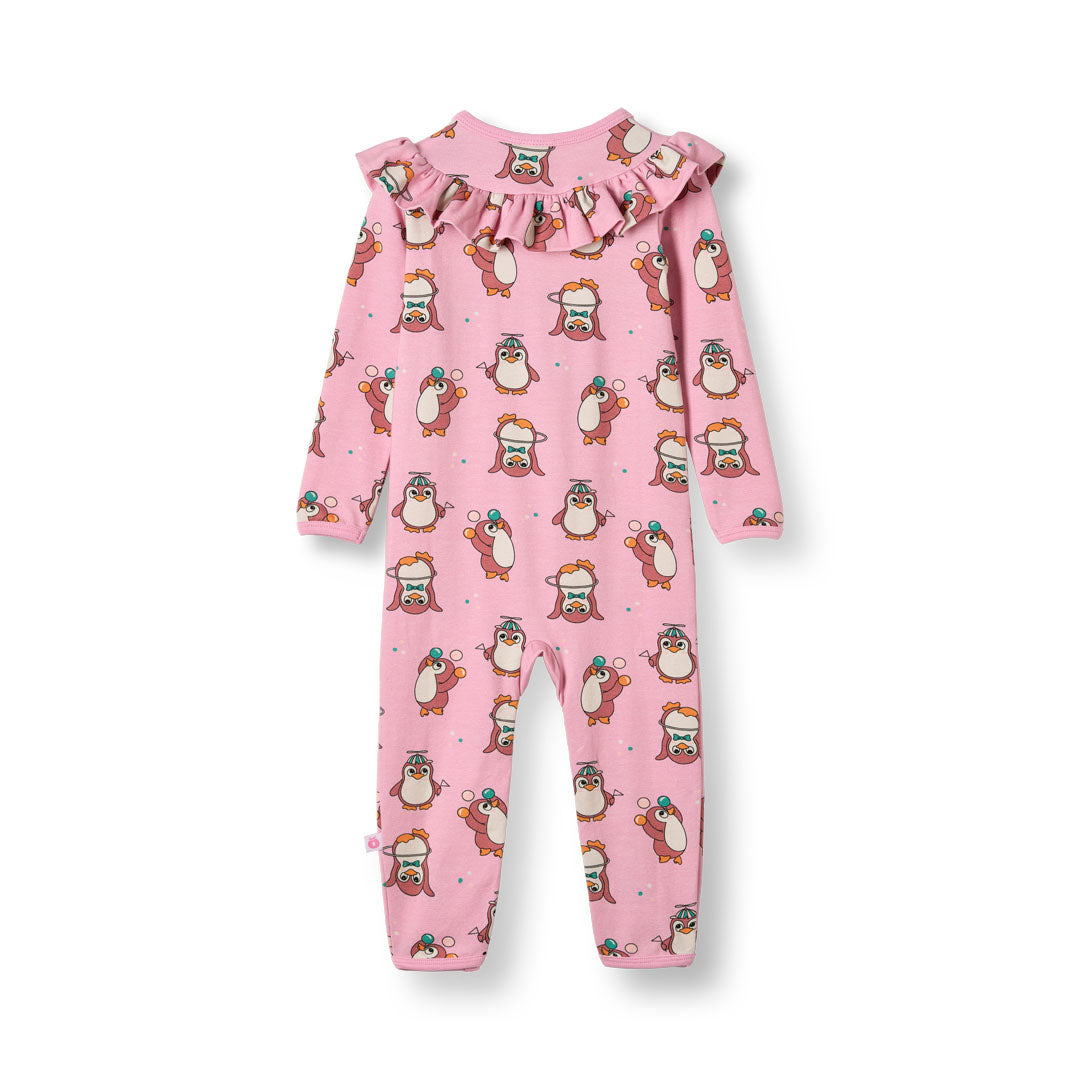 Paula Red langærmet heldragt med cirkus pingviner