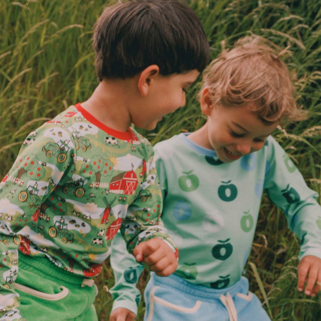 Gala langærmet bluse med bondegård