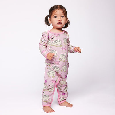 Ulm langærmet heldragt med svaner