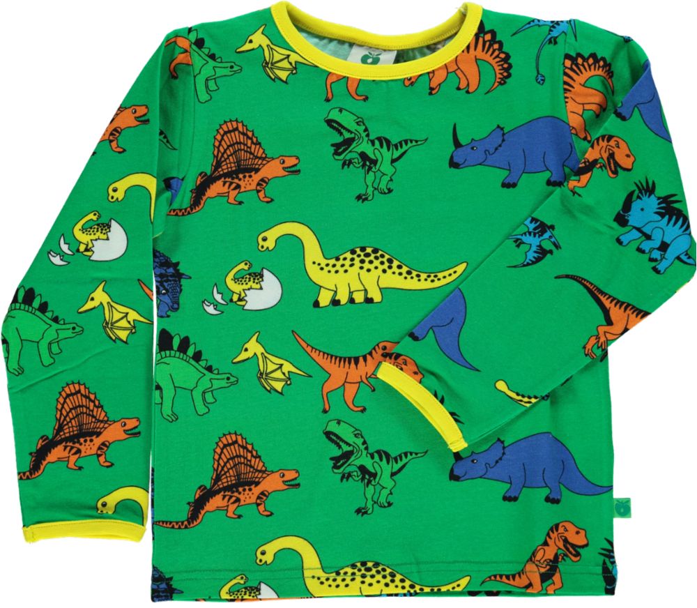 Langærmet t-shirt med dinoer