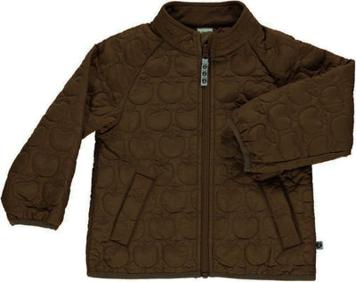 Termojakke med æbler i brun til børn