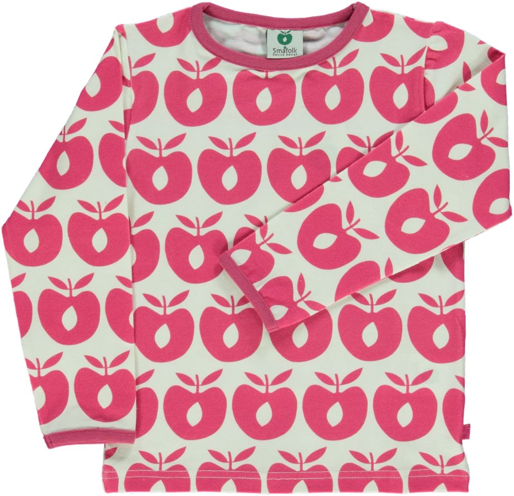 Langærmet t-shirt med æbler