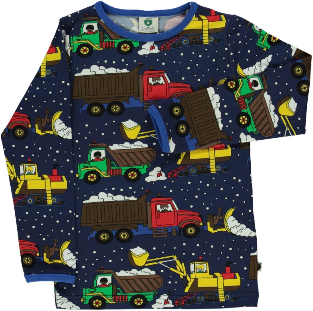 Langærmet bluse med snemaskiner