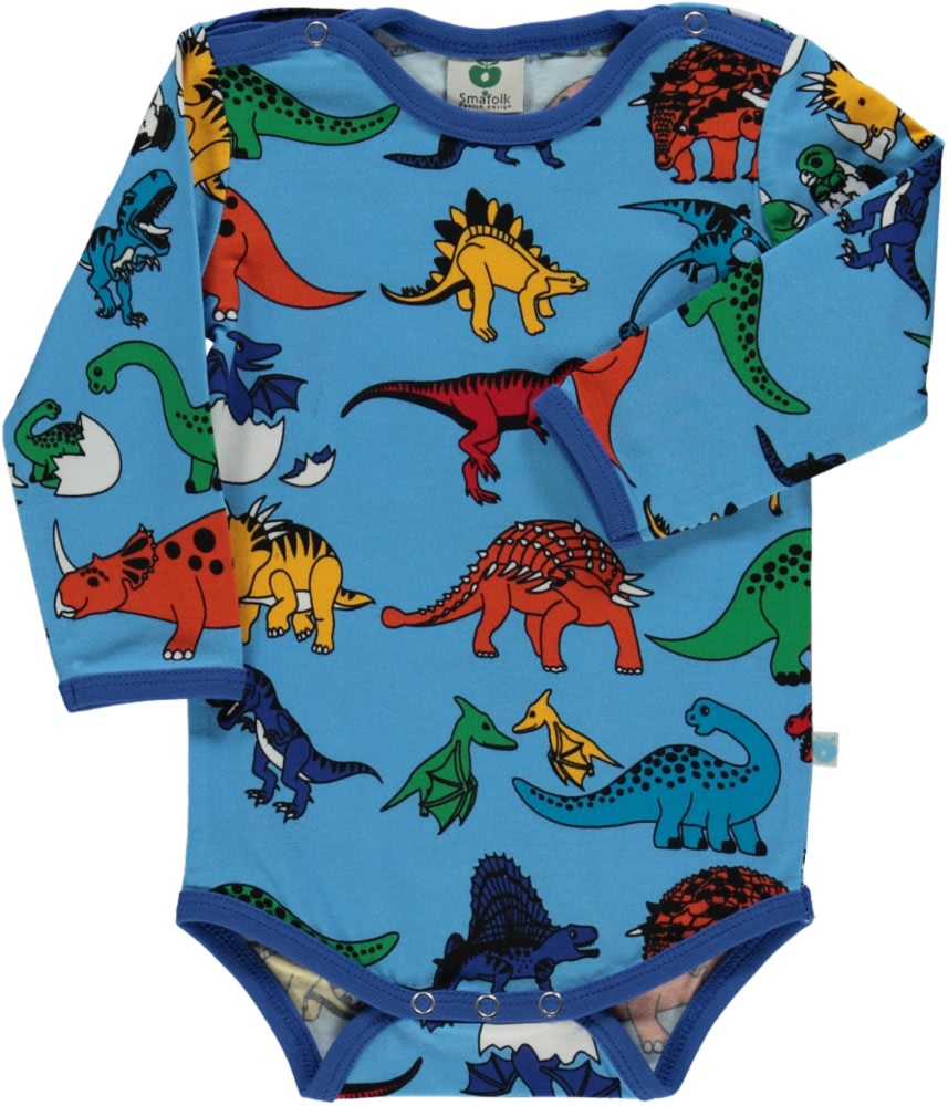 Langærmet body med dinosaurer