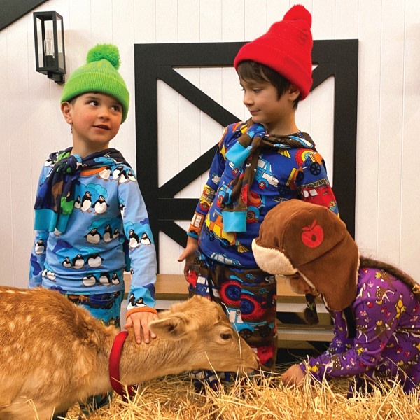 Langærmet t-shirt med pingviner