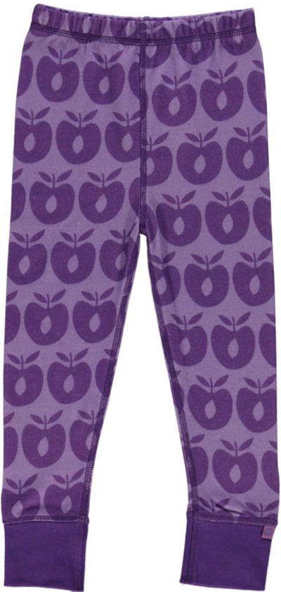 Leggings i uldmix med æbler