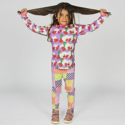 Langærmet bluse med fugle