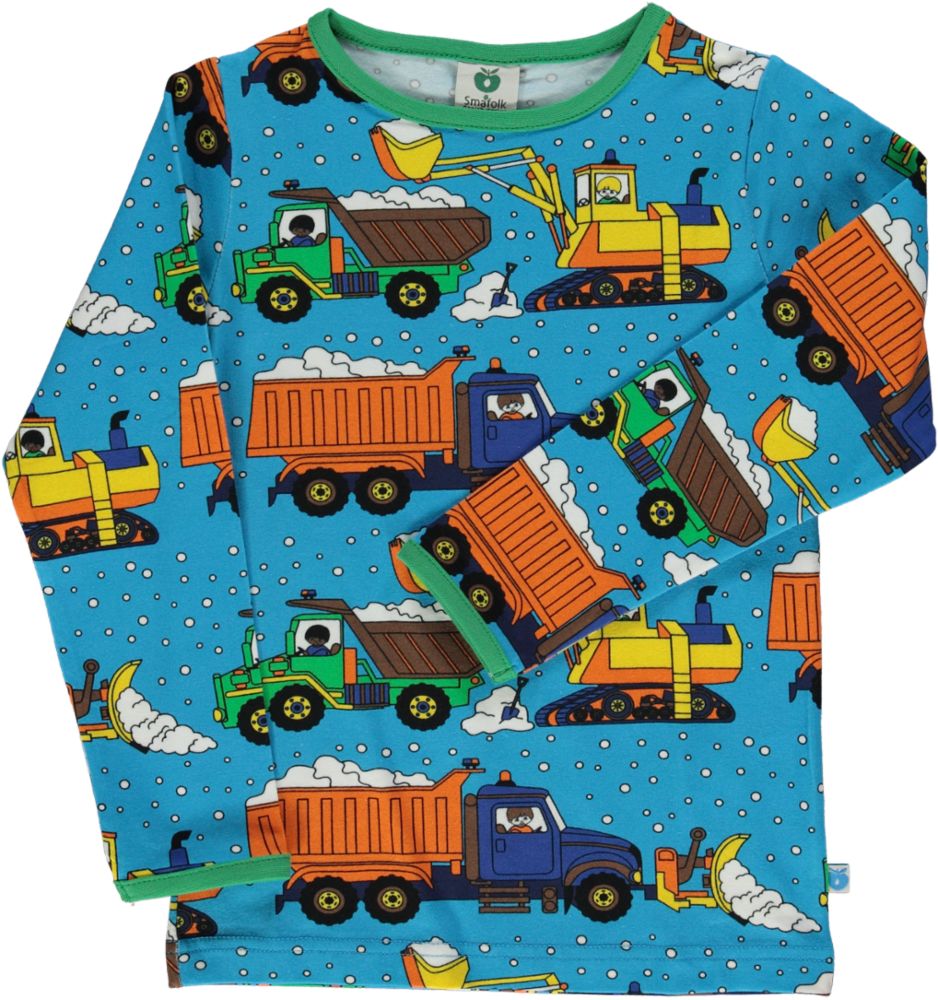 Langærmet bluse med snemaskiner