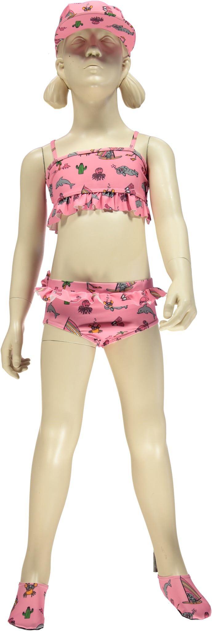 Bikini til børn med flæser og havets verden
