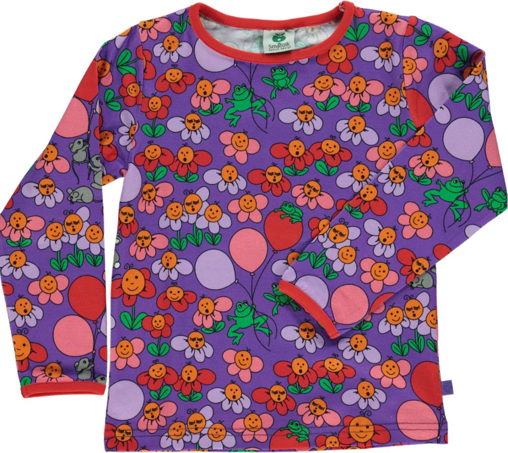 Langærmet t-shirt med blomst