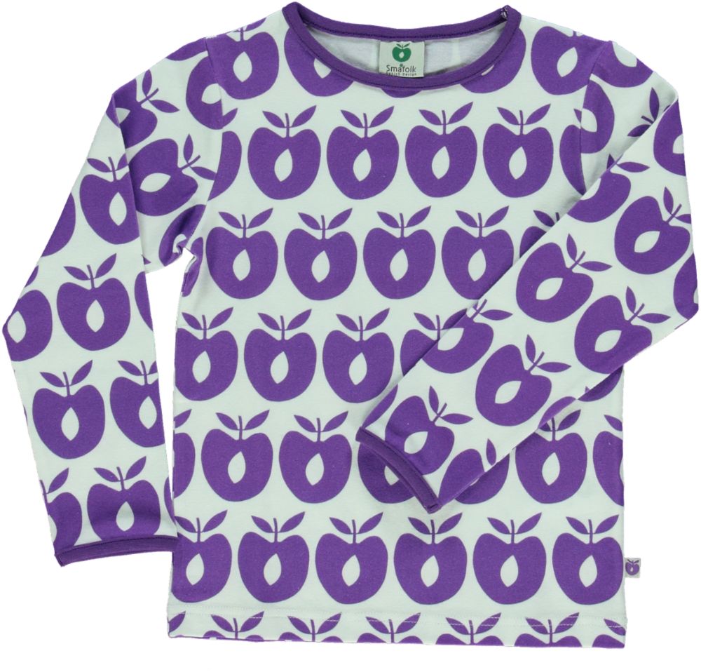 Langærmet t-shirt æbleprint