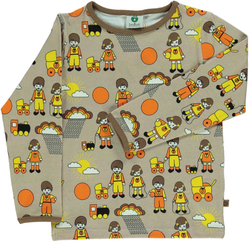 Long-sleeved blouse with children's motif