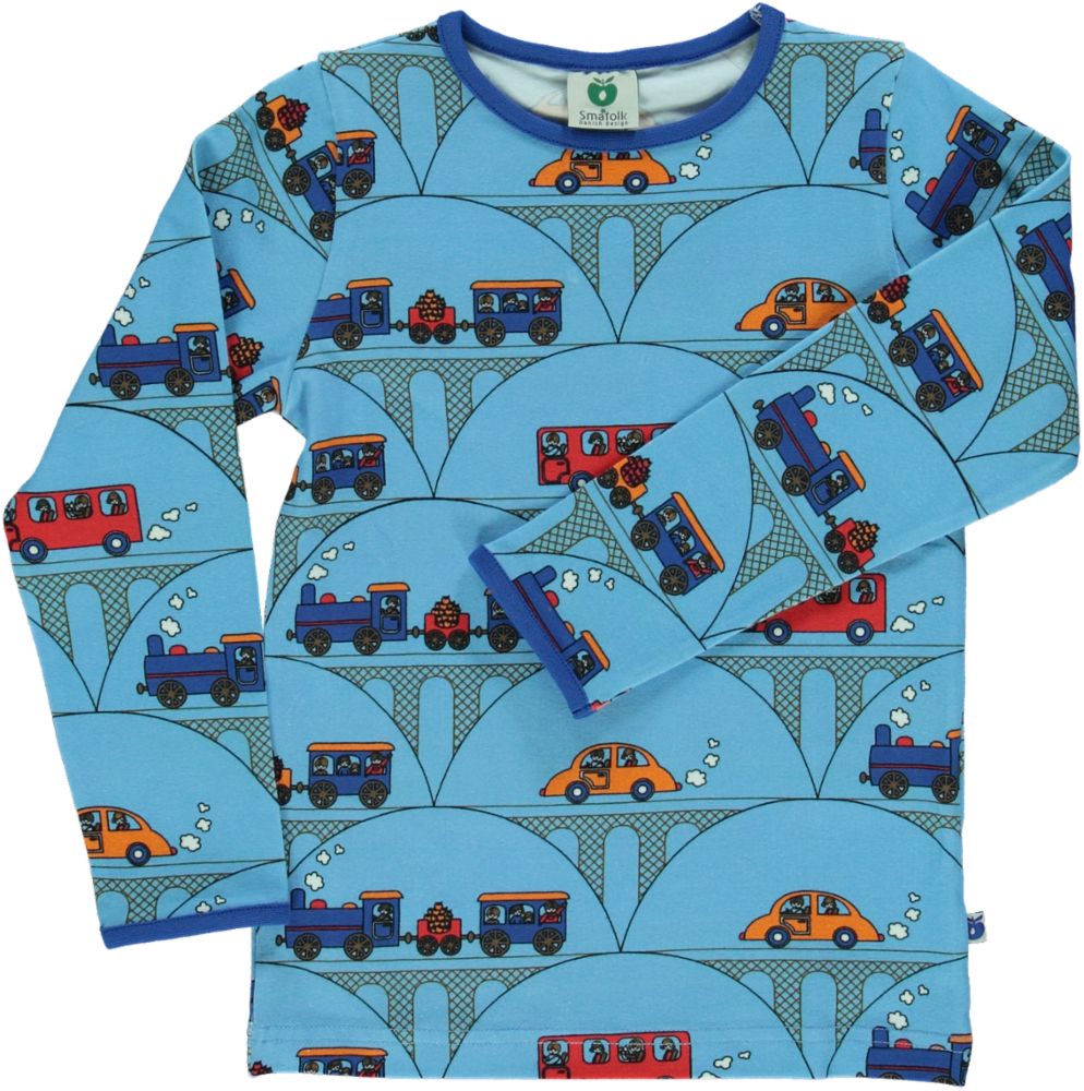 Langærmet t-shirt tog print