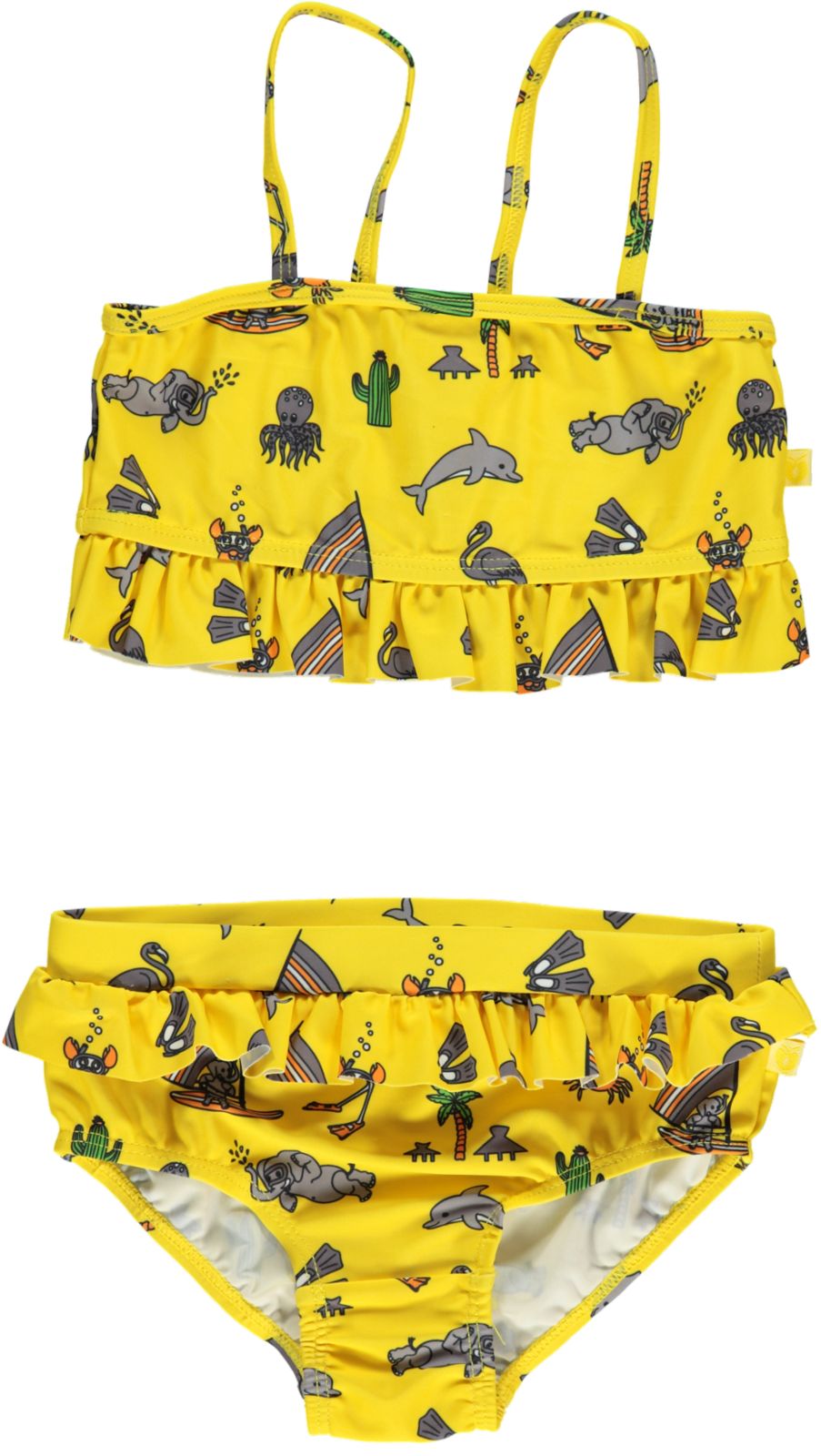 Bikini til børn med flæser og havets verden