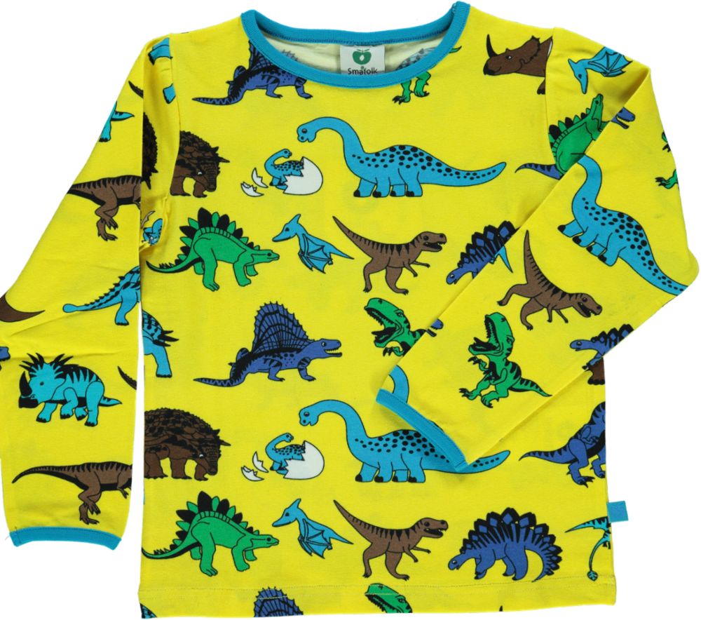 Langærmet t-shirt med dinoer