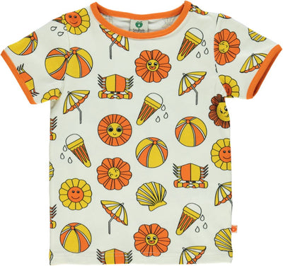 T-shirt med sommerferie symboler fra Småfolk