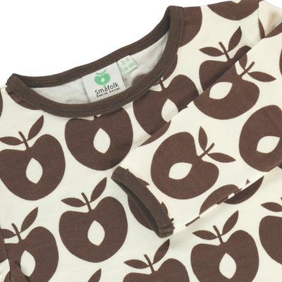 Langærmet bluse i uldmix med æbler