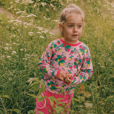 Elstar langærmet bluse med jordbær