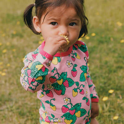 Elstar langærmet body med jordbær