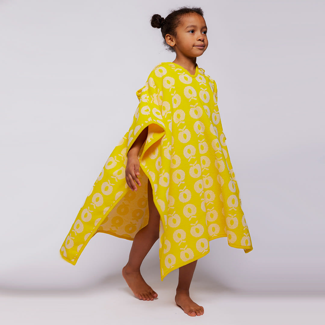 Badeponcho med æbler