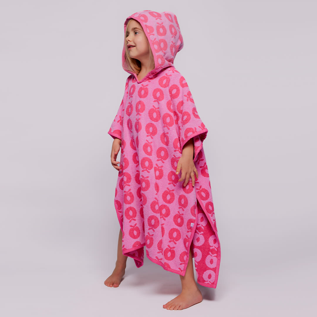 Badeponcho med æbler
