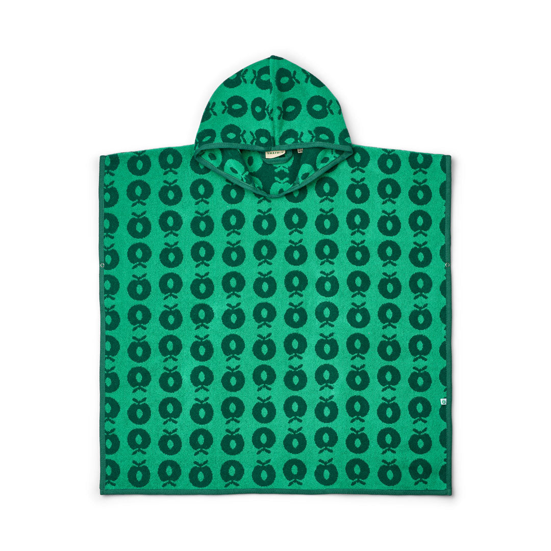 Badeponcho med æbler