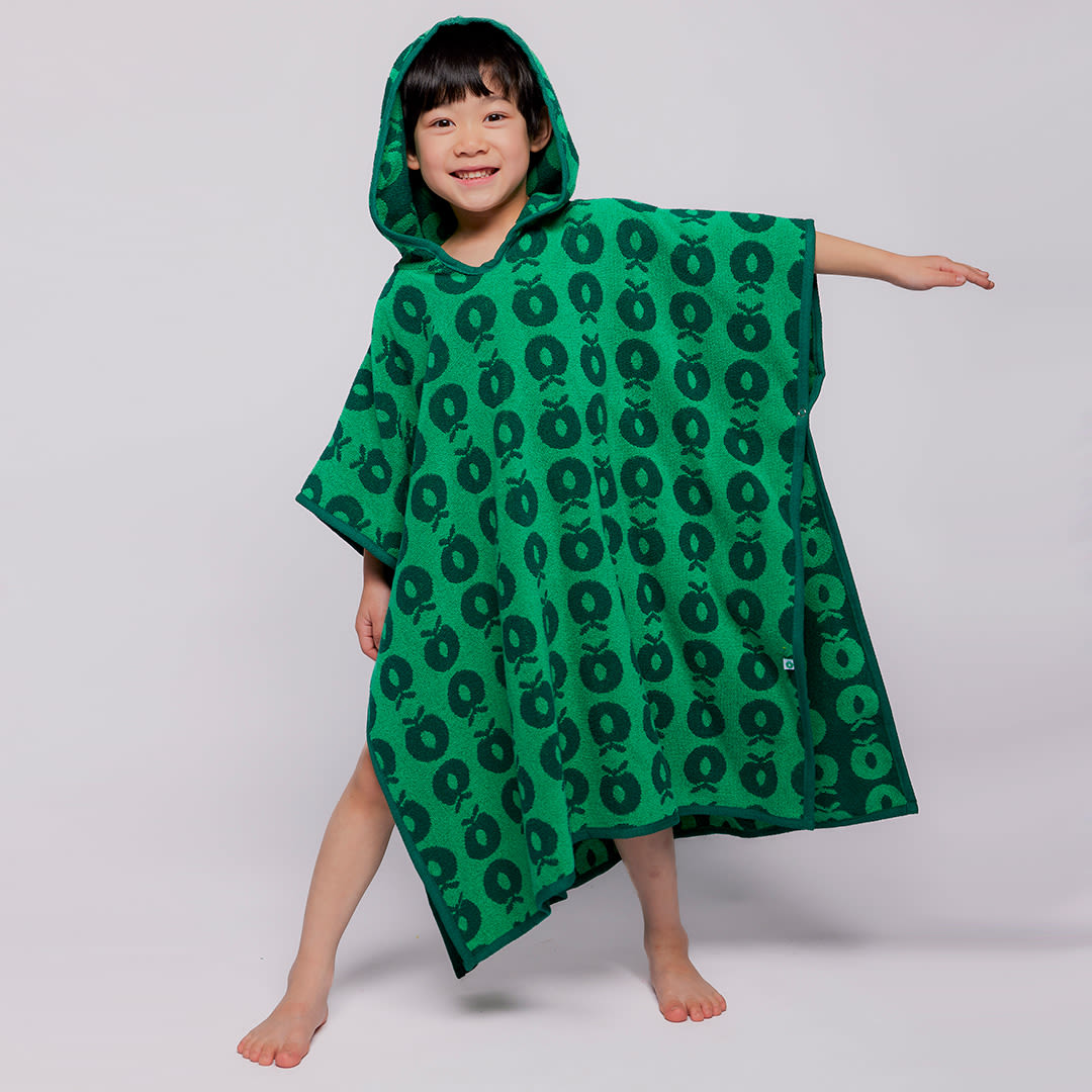Badeponcho med æbler
