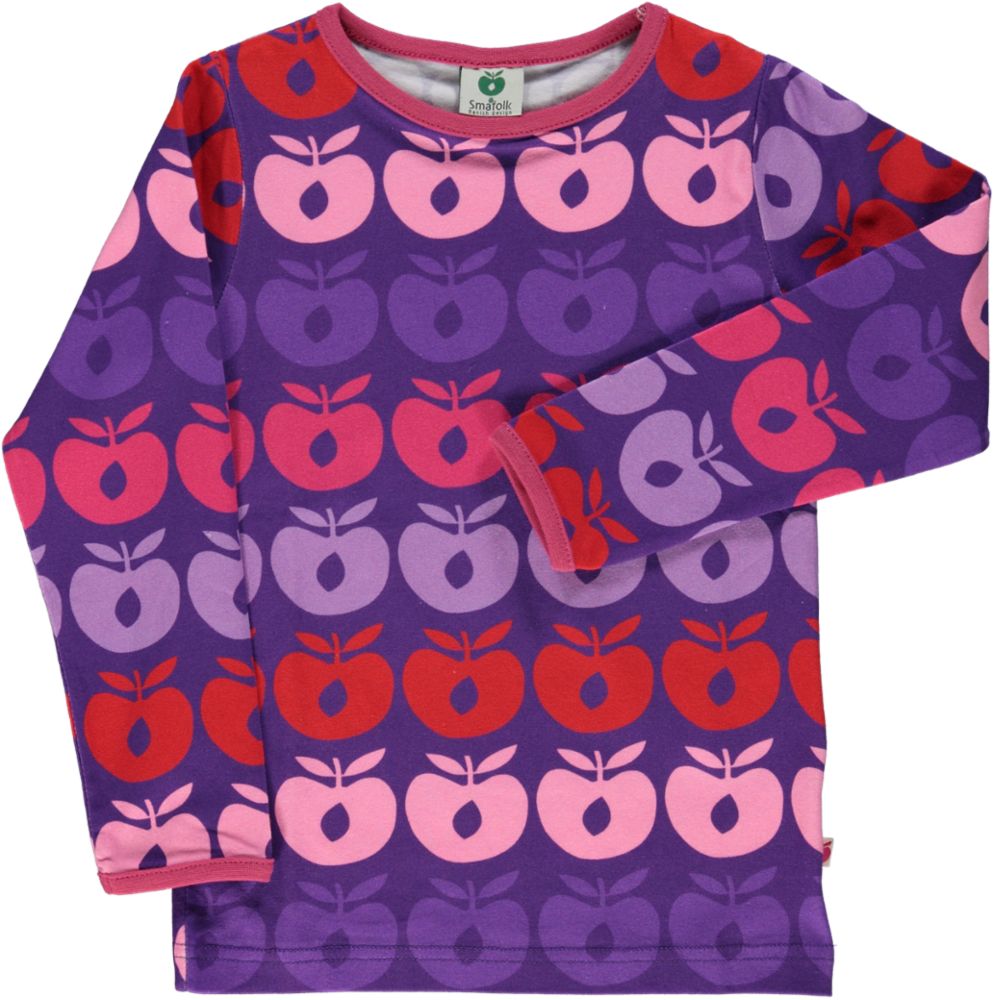 T-shirt LS. Retro Apples on A Row