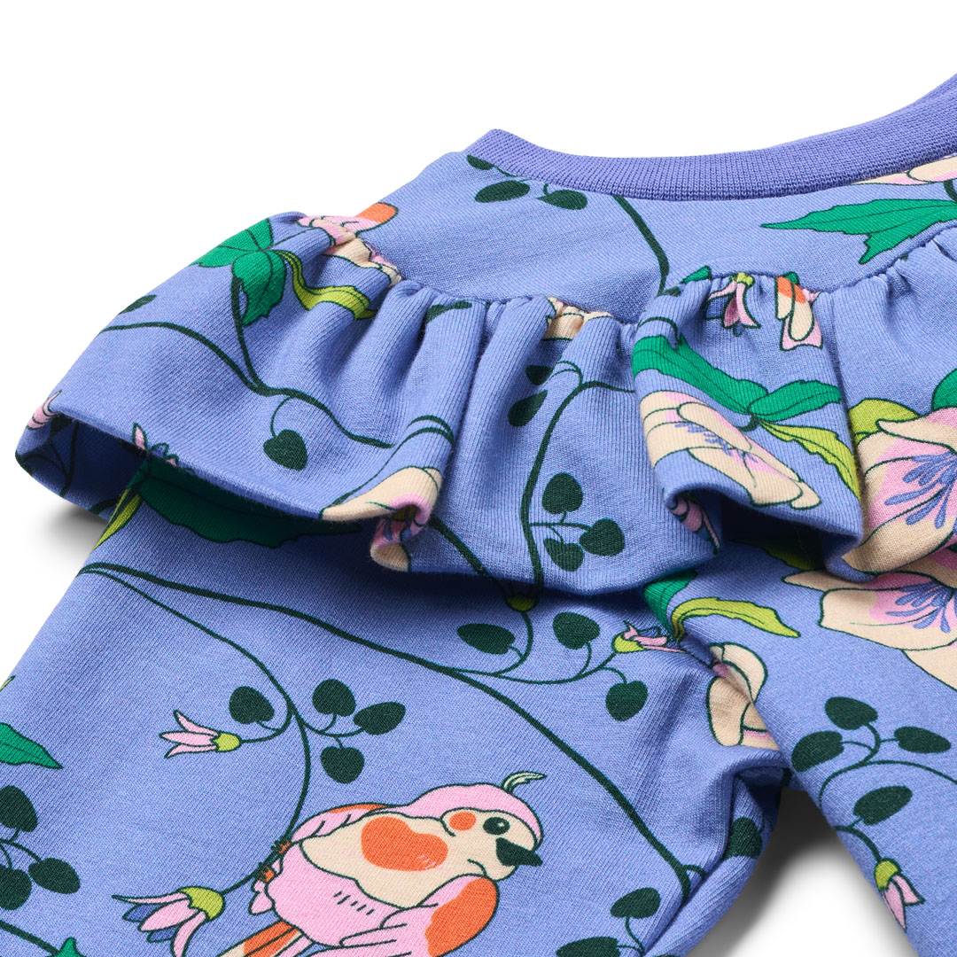 Pinova langærmet bluse med fugle og blomster