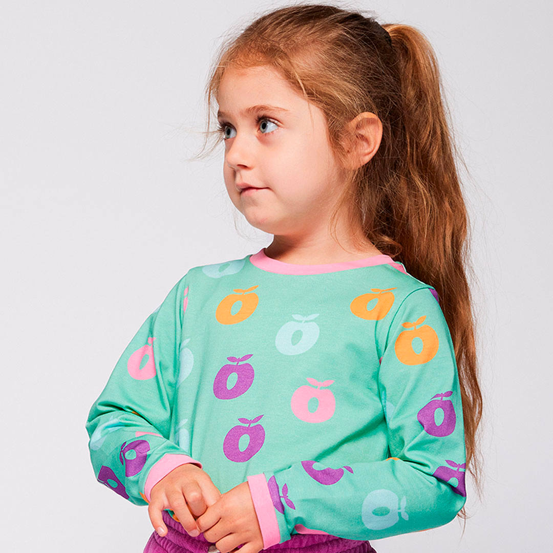 Elstar langærmet bluse med æbler