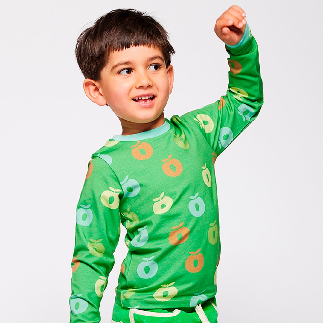 Elstar langærmet bluse med æbler