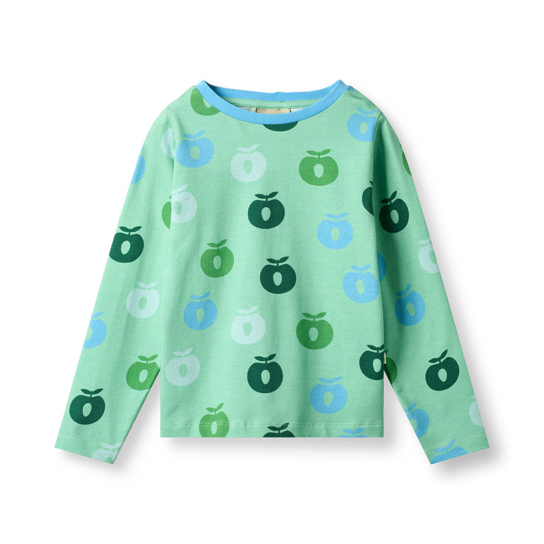 Gala langærmet bluse med æbler